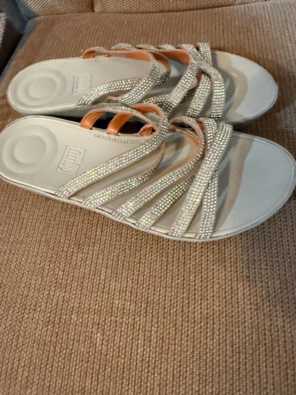 FitFlop Crystal Rhinestone Comfort Sandals Size 9